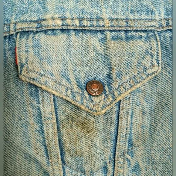 LEVI'S Vintage 1970's RAD Naturally Distressed Denim Sherpa-Lined Jacket Size 48 - Picture 15 of 15